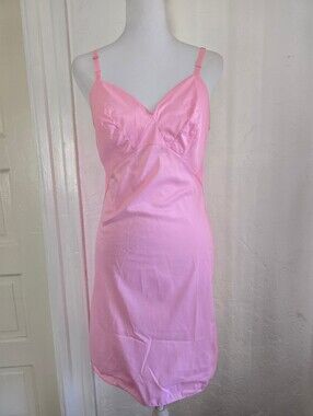 Vintage Van Raalte Pink Satin Slip Dress